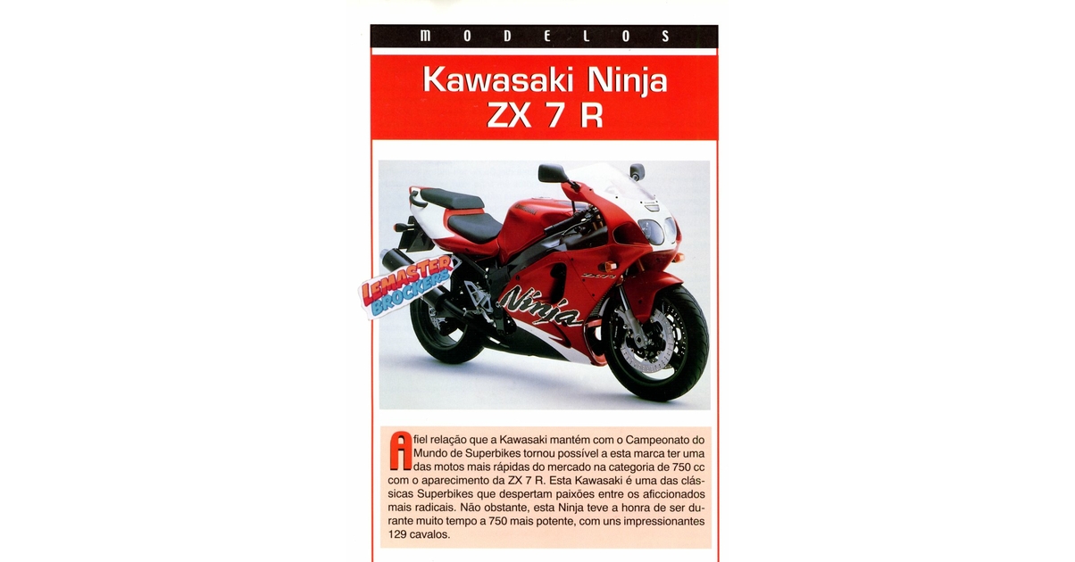 FICHE MOTO KAWASAKI NINJA ZX 7R